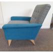 1960's Style Two Tone Blue Fabric Chair